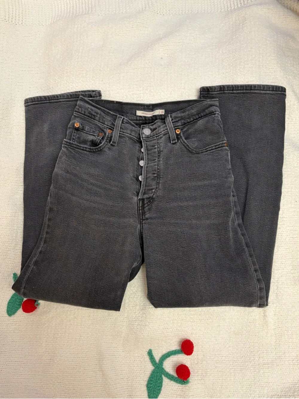 Levi's Black Stonewashed Straight Jeans 🫧